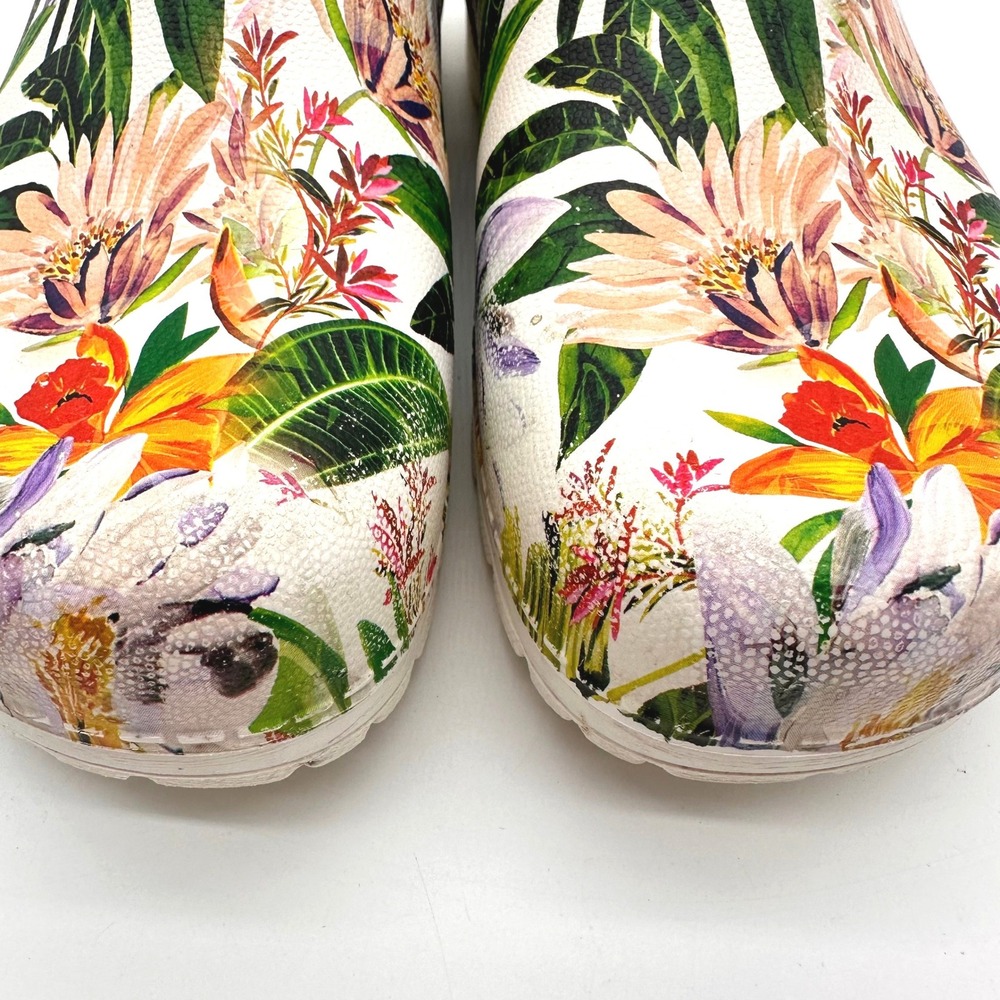 Dansko Kane Tropical Floral Eva Open Back Clogs Women White Multi Mules 37/6.5/7 - Picture 3 of 10